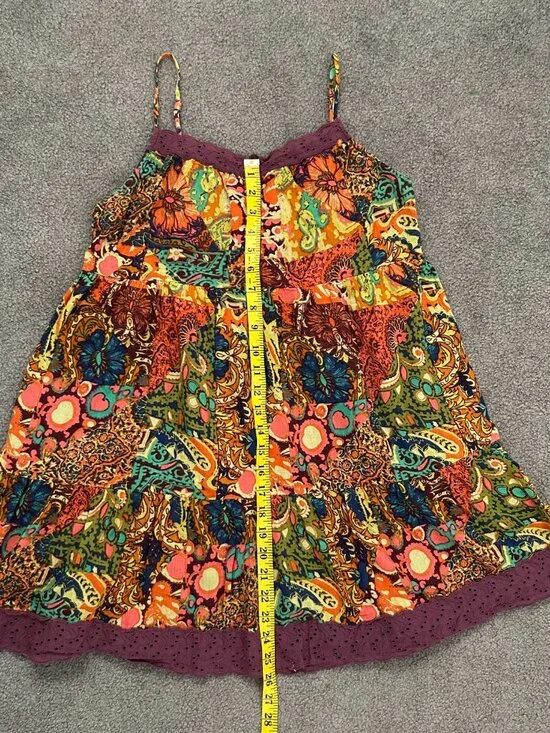 Urban Outfitters | Hanna Cecilia Tiered Mini Dress, Multi Colored Boho, size M - Picture 7 of 10